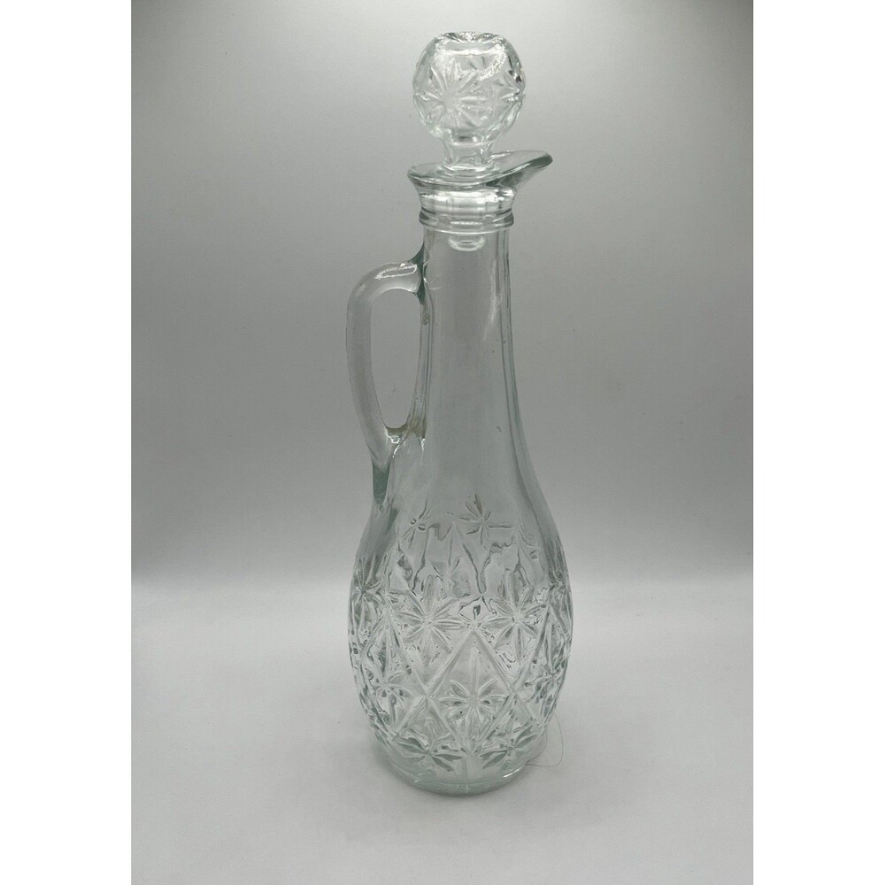 Vintage Indiana Glass Decanter Starburst Diamond Pattern USA 1960s - Picture 7 of 9